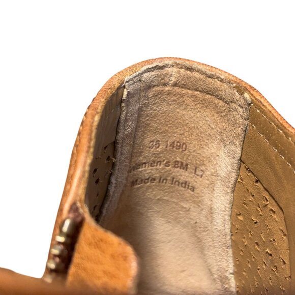 M.S. Trask Tan Leather Ankle Boots W/ Side Zippers - Picture 8 of 8